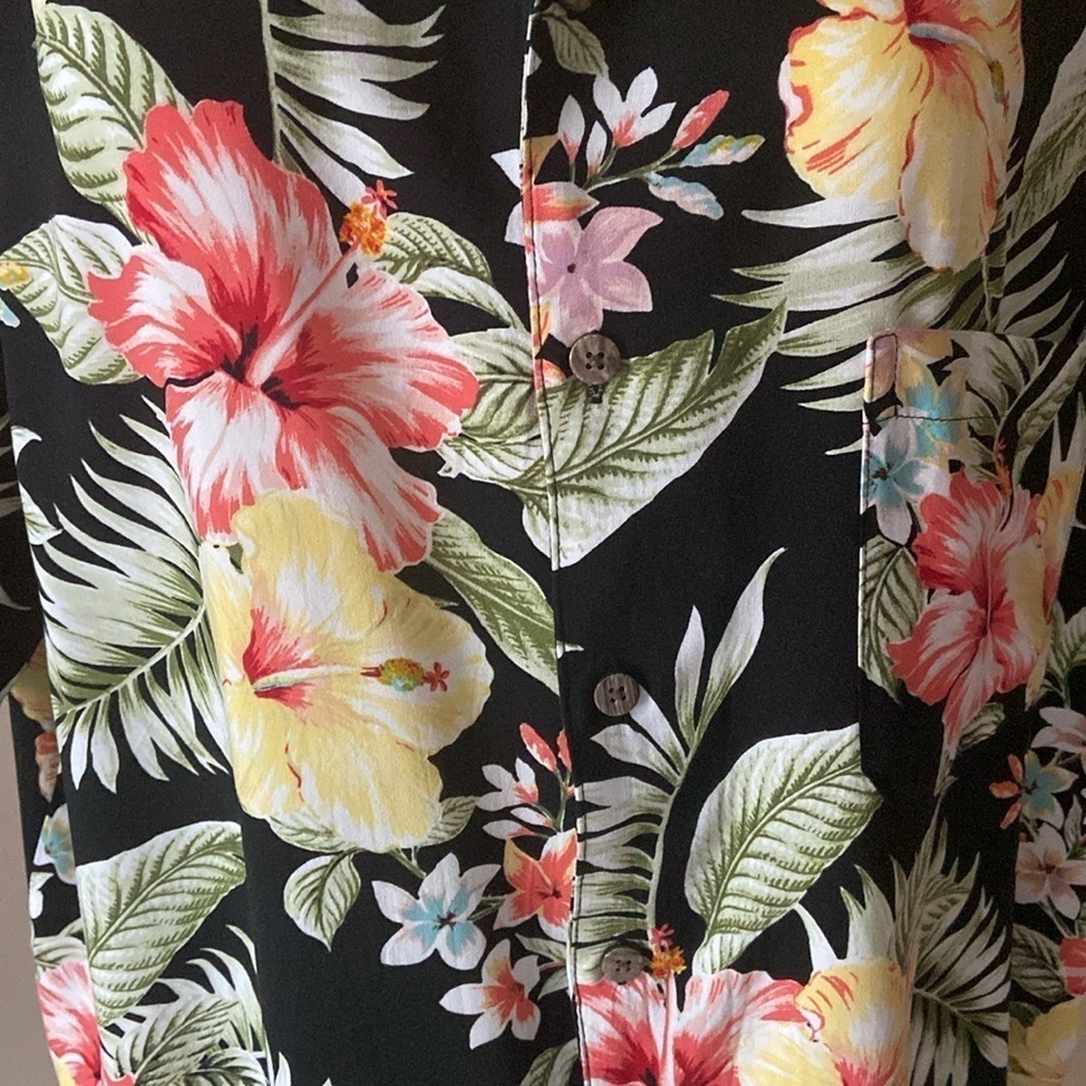 George Navy Blue Hawaiian Button Down Short Sleeve Casual Shirt Retro Size XL - Picture 2 of 7